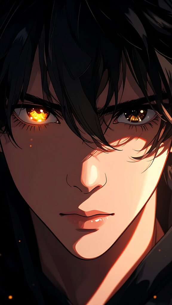 Anime Boy Face Half Covered in Shadow 2640 576x1024