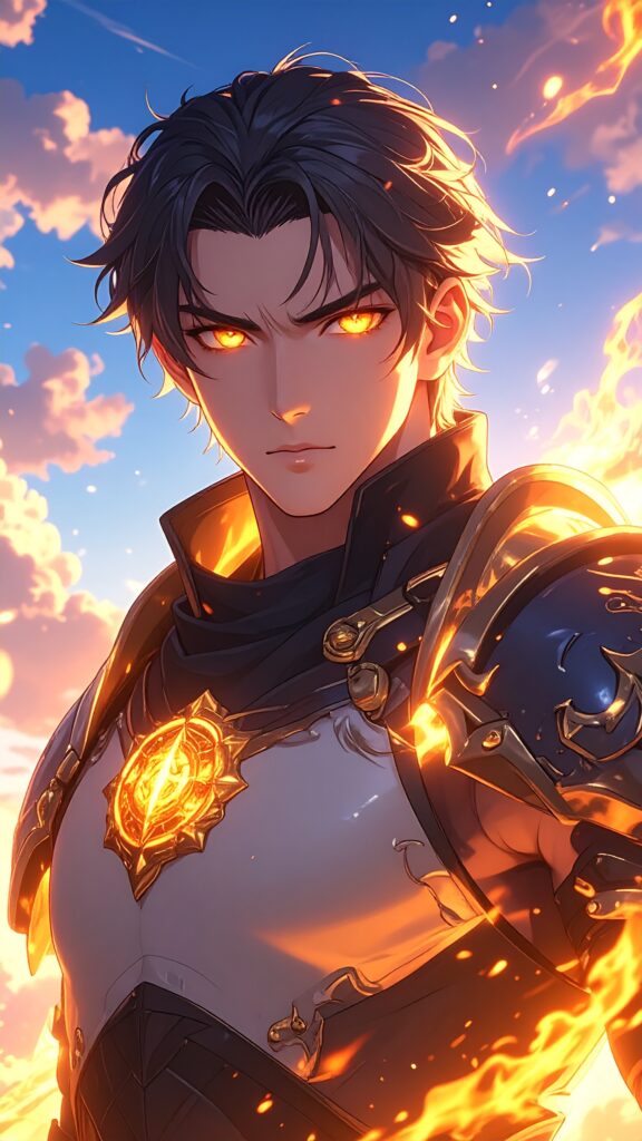 Anime Warrior With Glowing Golden Eyes 2649 576x1024